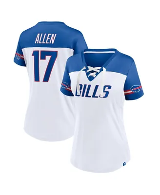 Women's Fanatics Josh Allen White Buffalo Bills Athena Name and Number V-Neck Top