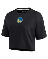 Women's Fanatics Signature Black Golden State Warriors Super Soft Boxy Cropped T-shirt