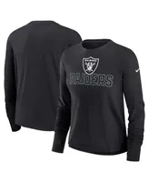 Women's Nike Black Las Vegas Raiders High Hip Performance Long Sleeve T-shirt