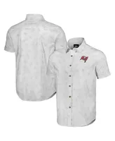 Men's Nfl x Darius Rucker Collection by Fanatics White Tampa Bay Buccaneers Woven Short Sleeve Button Up Shirt