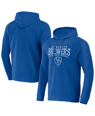 Men's Darius Rucker Collection by Fanatics Royal Milwaukee Brewers Waffle-Knit Raglan Pullover Hoodie