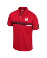 Men's Colosseum Scarlet Nebraska Huskers No Problemo Polo Shirt