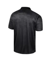 Men's Colosseum Black Hawaii Athletics Honeycomb Raglan Polo Shirt