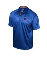 Men's Colosseum Royal Boise State Broncos Honeycomb Raglan Polo Shirt