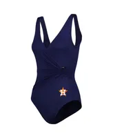 Women's Tommy Bahama Navy Houston Astros Pearl Clara One-Piece Swimsuit