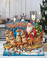 Designocracy Santa in Sleigh 28" Outdoor Holiday Yard Decor G. DeBrekht