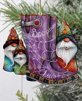 Designocracy Holiday Wooden Ornaments Hello Halloween Boots Home Decor J. Mills-Price