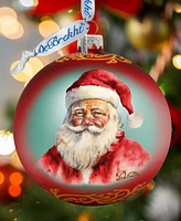 Designocracy Captivating Smile of Santa Ball Mercury Christmas Glass Ornaments G. DeBrekht