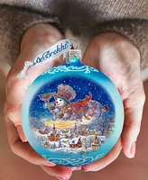 Designocracy Winter Skies Adventure Ball Mercury Christmas Glass Ornaments G. DeBrekht