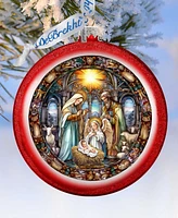 Designocracy Guiding Light Nativity Scene Ball Mercury Christmas Glass Ornaments G. DeBrekht