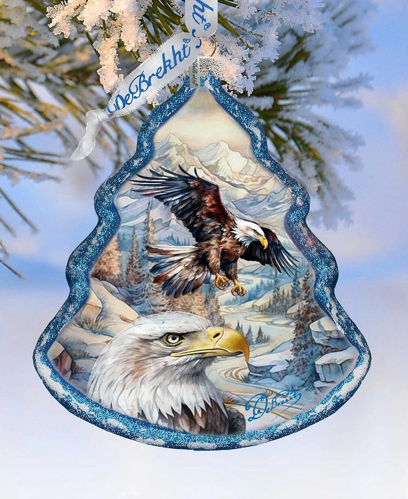 Designocracy The Land of the Free-American Eagle Tree Glass Christmas Ornaments G. DeBrekht