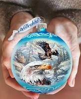 Designocracy The Land of the Free-American Eagle Ball Christmas Glass Ornaments G. DeBrekht