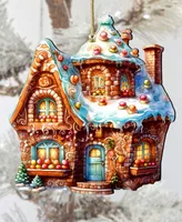 Designocracy Gingerbread House Christmas Wooden Ornaments Holiday Decor G. DeBrekht