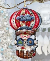 Designocracy Frosty Journey Christmas Wooden Ornaments Holiday Decor J. Mills-Price