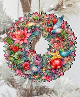 Designocracy Holiday Wooden Ornaments Summer Blooms Wreath Home Decor G. DeBrekht