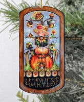 Designocracy Holiday Wooden Ornaments Harvest Pumpkin Scarecrow Home Decor J. Mills-Price