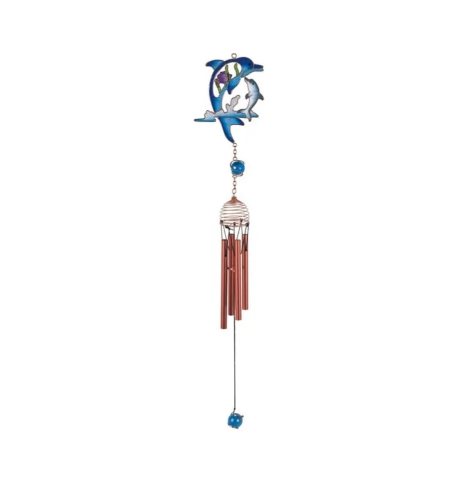 22" Long Dolphin Wind Chime with Copper Gem