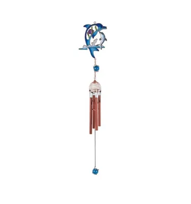 22" Long Dolphin Wind Chime with Copper Gem