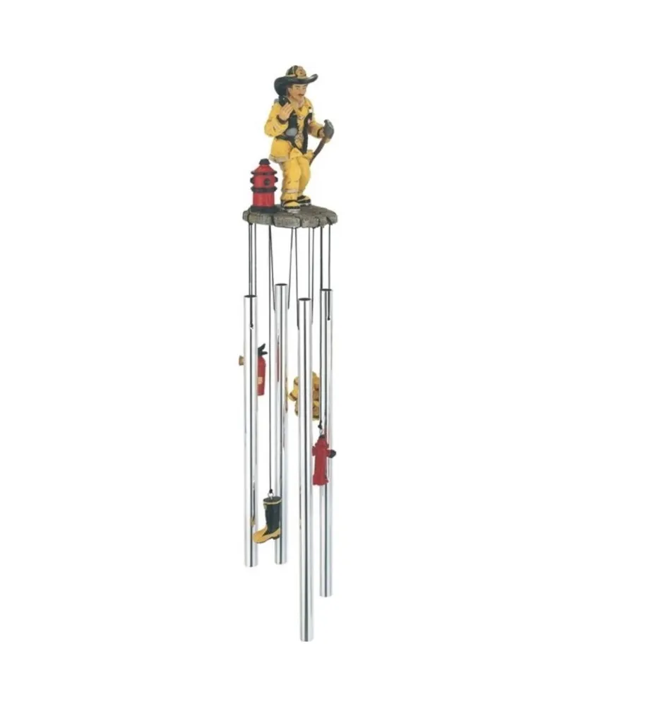 23" Long Us Fireman on Call Round Top Wind Chime