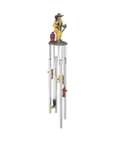 23" Long Us Fireman on Call Round Top Wind Chime