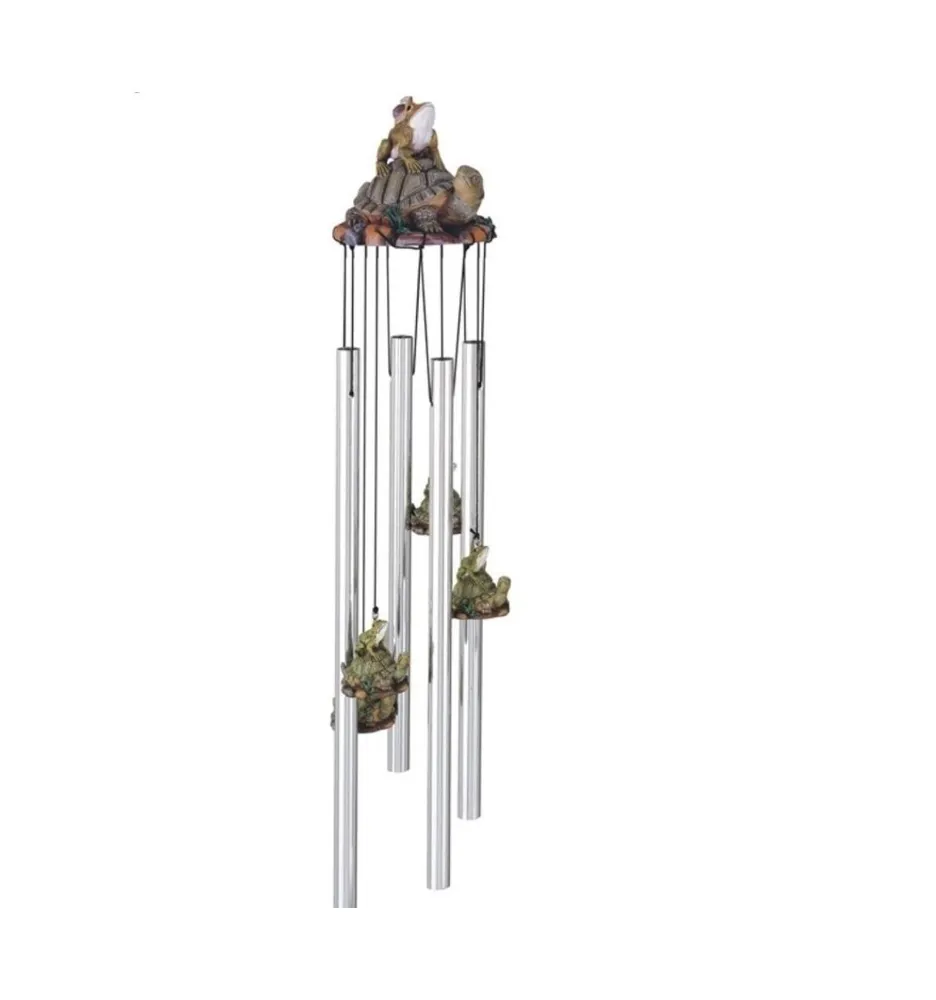23" Long Frog and Turtle Round Top Wind Chime