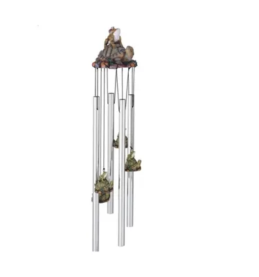 23" Long Frog and Turtle Round Top Wind Chime