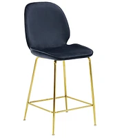 Best Master Furniture Preston 41" Velvet Counter Stools, Set of 2