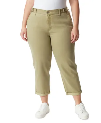 Jessica Simpson Plus Size Mika Bestie Adjustable-Waist Cuffed Chino Pants