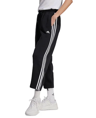 adidas Women's 3-Stripes Open Hem Fleece Joggers