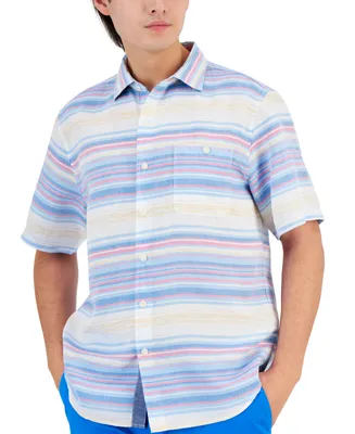Tommy Bahama Men's Cloud Nine Short-Sleeve Striped Button-Front Shirt