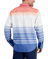 Tommy Bahama Men's Canyon Beach Bonfire Engineered Yarn-Dyed Stripe Button-Down Shirt