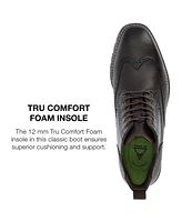 Vance Co. Men's Bowman Tru Comfort Foam Wingtip Lace-Up Ankle Boots