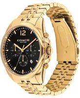 Coach Men's Greyson Gold-Tone Stainless Steel Bracelet Watch 43mm