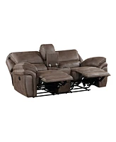 White Label Fleming 80" Double Reclining Love Seat with Center Console