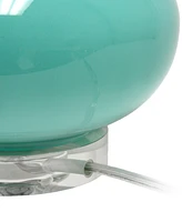 All The Rages 15.25" Modern Overload Glass Bedside Table Lamp with White Fabric Shade