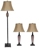 Lalia Home Homely Valdivian 3 Piece Metal Lamp Set