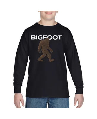 Bigfoot - Boy's Child Word Art Long Sleeve T-Shirt