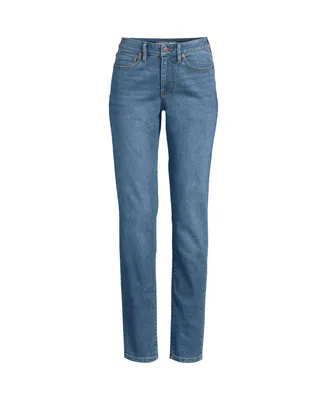 Lands' End Tall Recover Mid Rise Boyfriend Blue Jeans