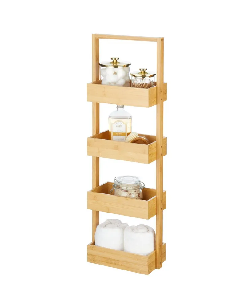 MDesign Bamboo Adjustable Expandable 3-Tier Spice Rack Pantry