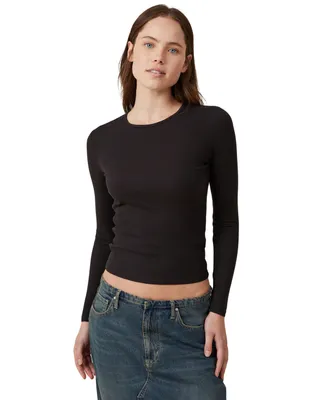 Cotton On Women's The One Ribbed Crew-Neck Top