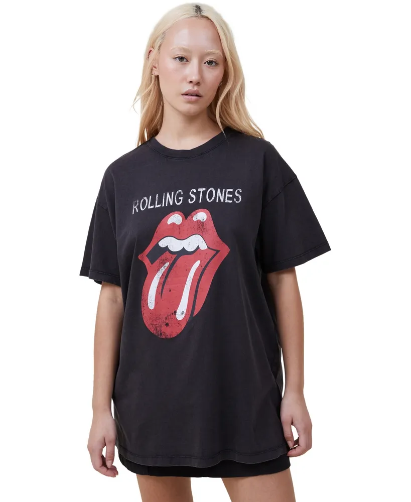Cotton On Women's Boyfriend Rolling Stones Music T-shirt