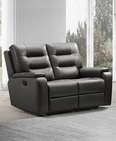 Abbyson Living Waylen 59" Top-Grain Leather Manual Reclining Loveseat