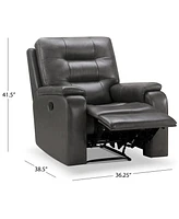 Abbyson Living Waylen 36.3" Top-Grain Leather Manual Recliner