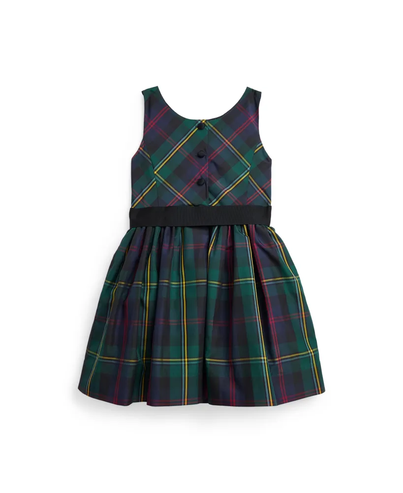Polo Ralph Lauren Toddler and Little Girls Plaid Fit-and-Flare Dress - Green