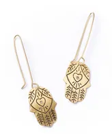 Matr Boomie Ruchi Hamsa Gold Dangling Earrings