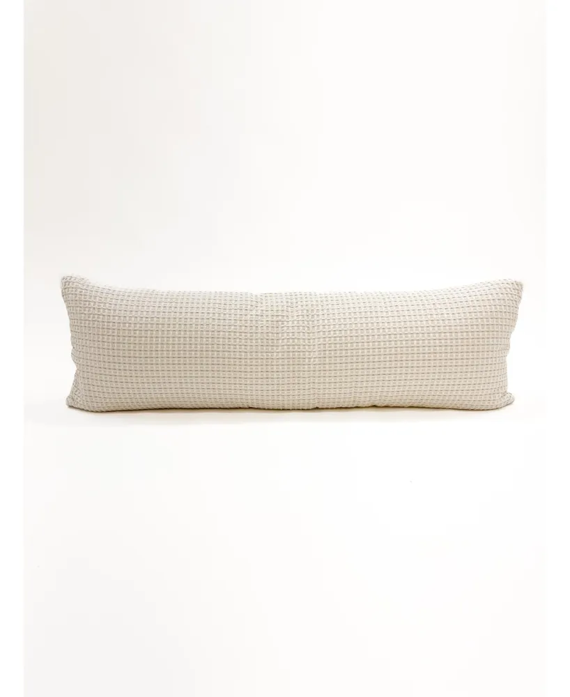 Ivory & Taupe Down Alternative Cotton Waffle Weave Pillow