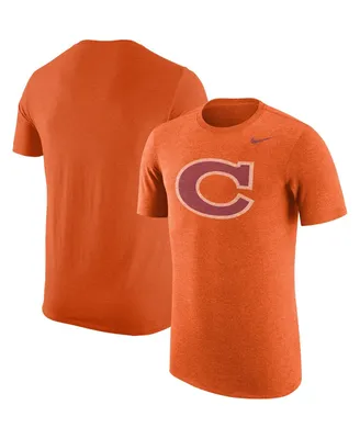 Men's Nike Heathered Orange Clemson Tigers Vintage-Like Logo Tri-Blend T-shirt