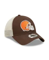 Men's New Era Brown, Natural Cleveland Browns Loyal 9TWENTY Trucker Snapback Hat