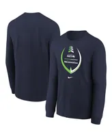 Toddler Boys and Girls Nike College Navy Seattle Seahawks Icon Long Sleeve T-shirt