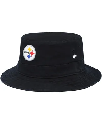 Men's '47 Brand Black Pittsburgh Steelers Primary Bucket Hat